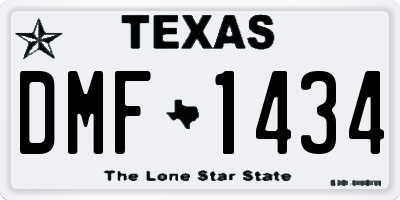 TX license plate DMF1434