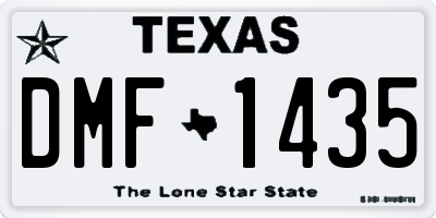TX license plate DMF1435