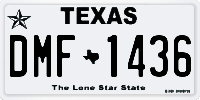TX license plate DMF1436