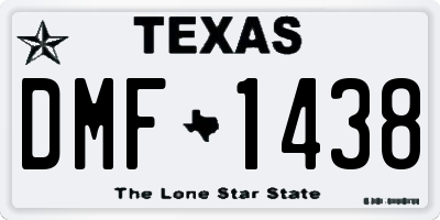 TX license plate DMF1438