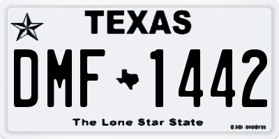 TX license plate DMF1442