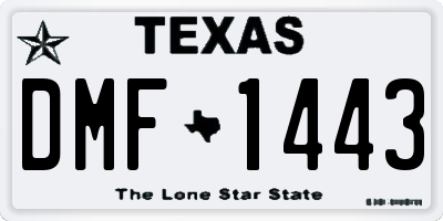 TX license plate DMF1443