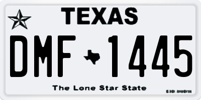 TX license plate DMF1445