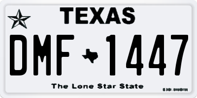 TX license plate DMF1447