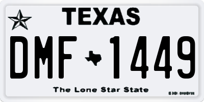 TX license plate DMF1449