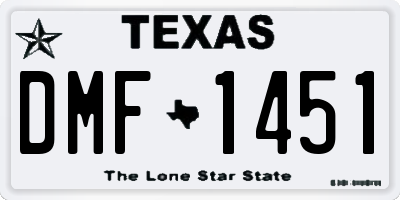 TX license plate DMF1451
