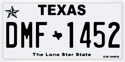 TX license plate DMF1452