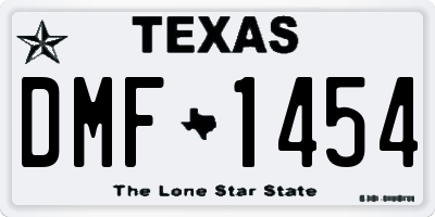 TX license plate DMF1454