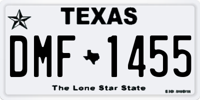TX license plate DMF1455