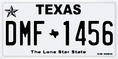 TX license plate DMF1456