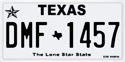 TX license plate DMF1457