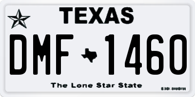 TX license plate DMF1460