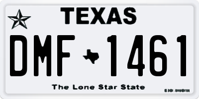 TX license plate DMF1461