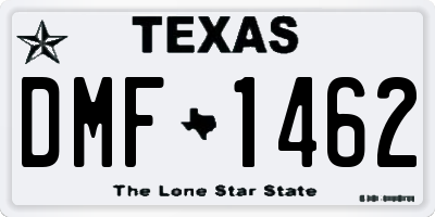 TX license plate DMF1462
