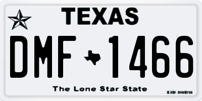 TX license plate DMF1466