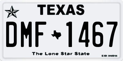 TX license plate DMF1467