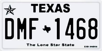 TX license plate DMF1468