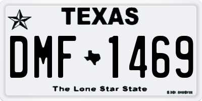 TX license plate DMF1469