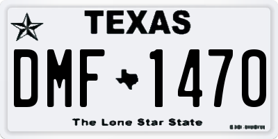 TX license plate DMF1470