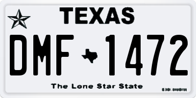 TX license plate DMF1472