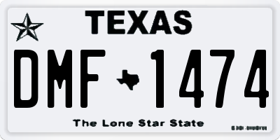 TX license plate DMF1474