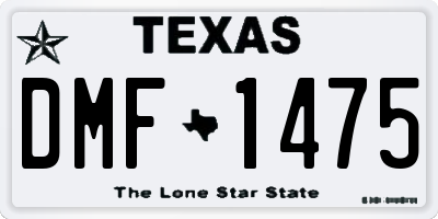 TX license plate DMF1475