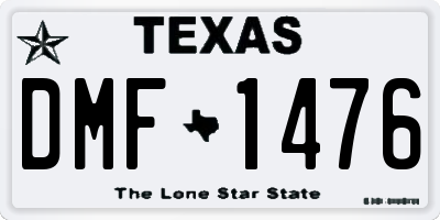 TX license plate DMF1476