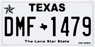 TX license plate DMF1479