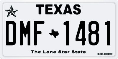 TX license plate DMF1481