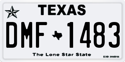 TX license plate DMF1483