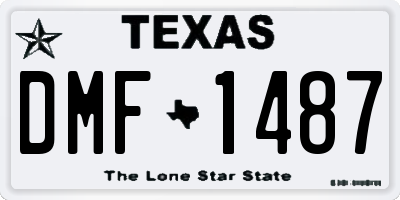 TX license plate DMF1487