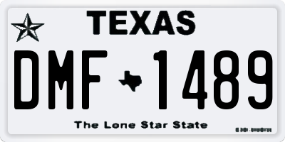 TX license plate DMF1489