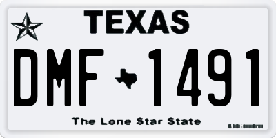 TX license plate DMF1491