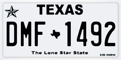 TX license plate DMF1492