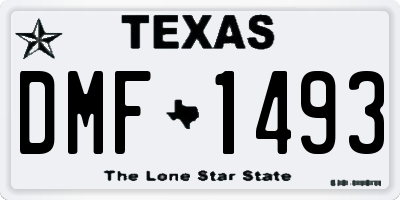 TX license plate DMF1493