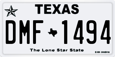 TX license plate DMF1494