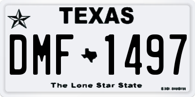 TX license plate DMF1497