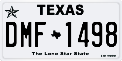 TX license plate DMF1498