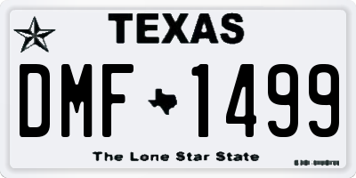 TX license plate DMF1499