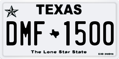 TX license plate DMF1500