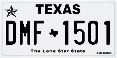 TX license plate DMF1501