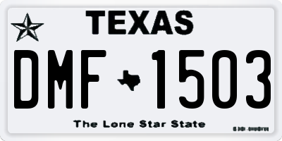 TX license plate DMF1503