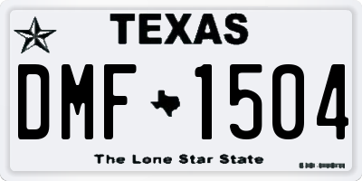 TX license plate DMF1504