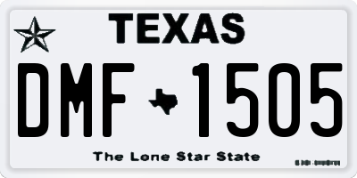 TX license plate DMF1505