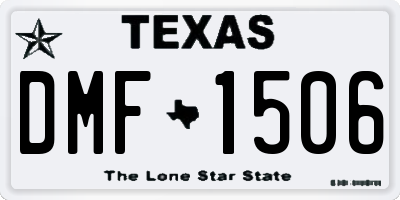 TX license plate DMF1506