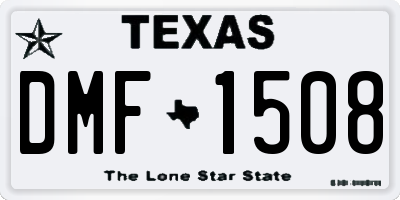 TX license plate DMF1508