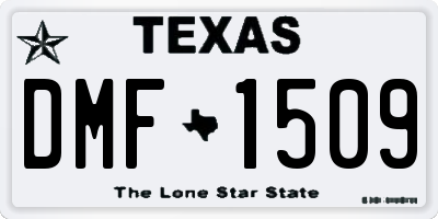TX license plate DMF1509