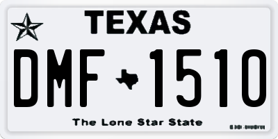 TX license plate DMF1510