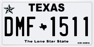 TX license plate DMF1511