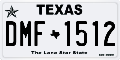 TX license plate DMF1512